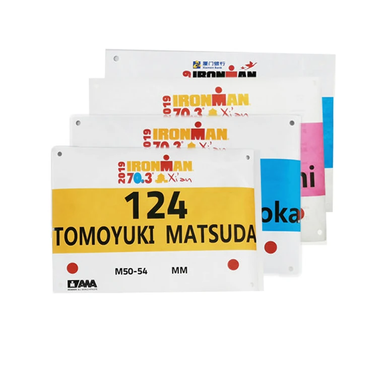 Custom Race Bib Full Color Printing Paper Running Numbers