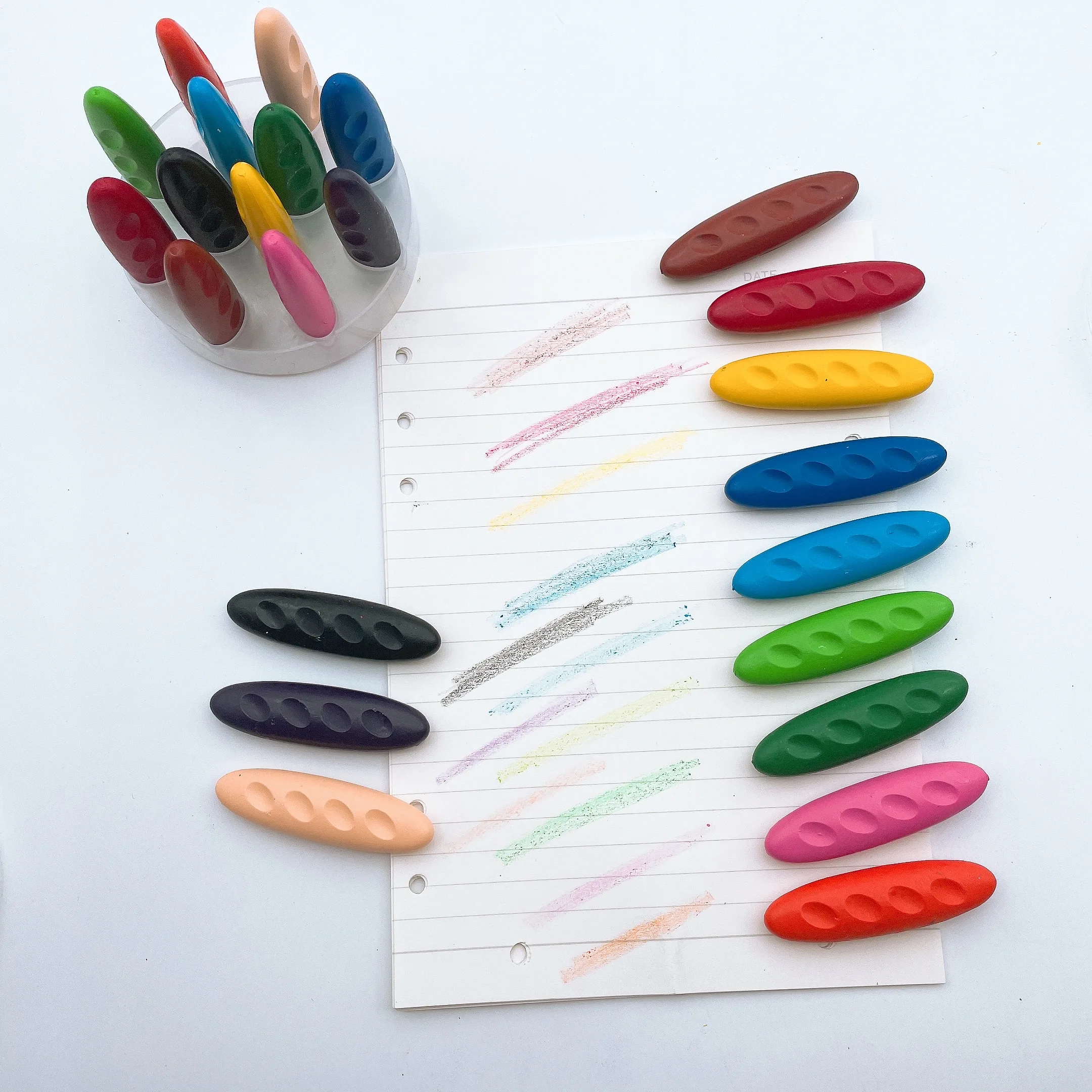 12Colors Non-Toxic Washable Safe peanut Crayons