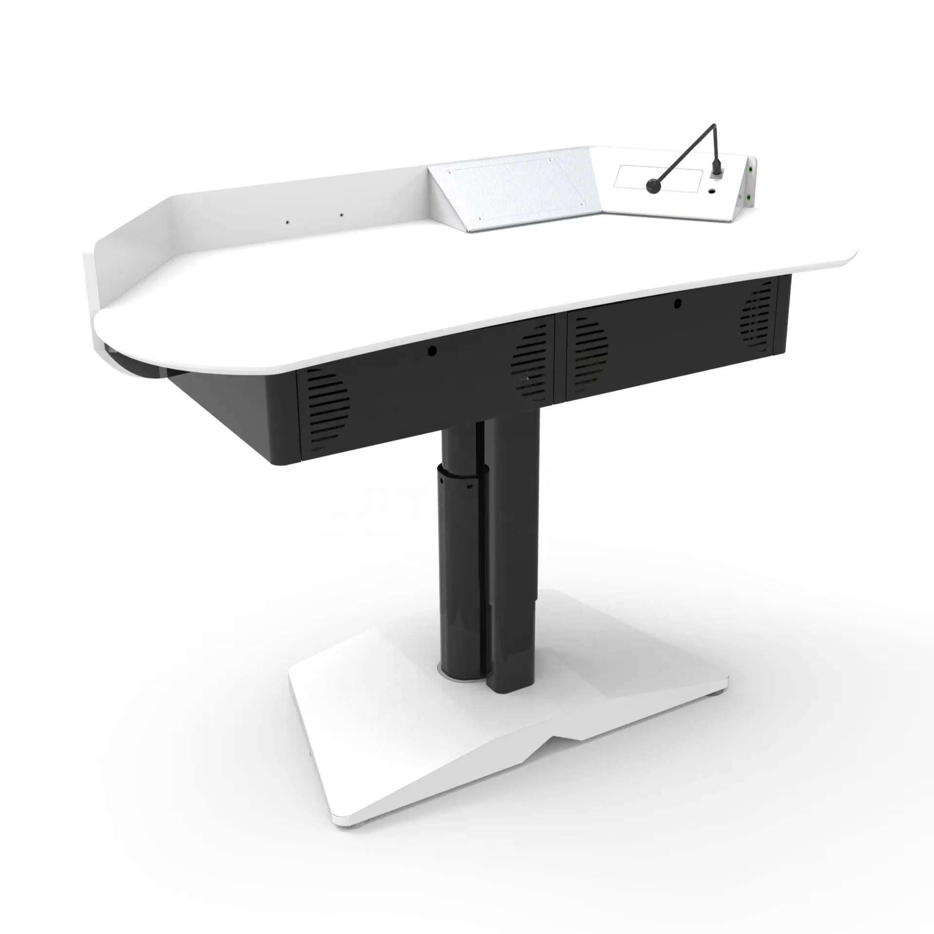 school furniture teacher supplies digital podium stand with electronic height lifter & support arm for school & meeting room