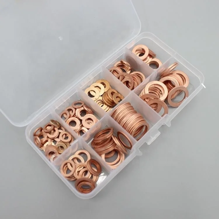 Copper Round Washer Metal Flat Washers for Injector Copper Washer Assortment