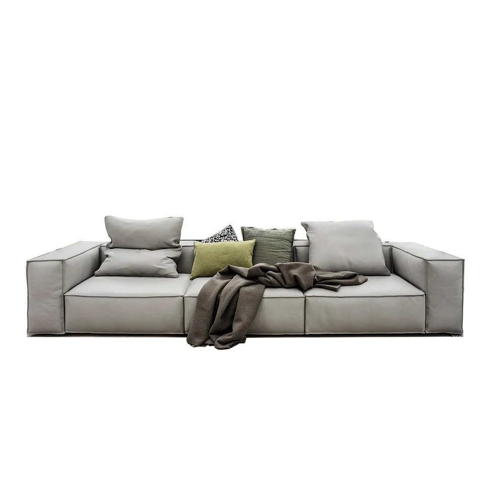 New designer color contrast living room sofas leather luxury corner modern livingroom furniture set