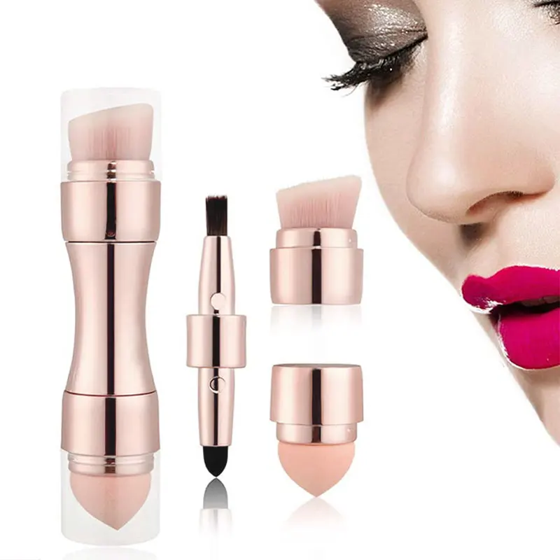 
4 in 1 Travel Cosmetic Brush Multi-Functional Makeup Brush Set 