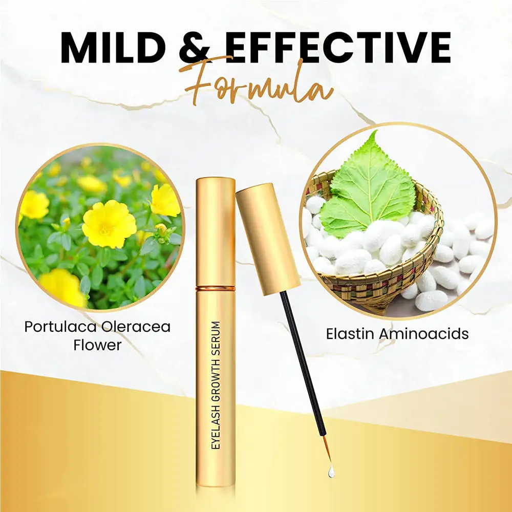 Wholesale Custom Organic Eyebrow Eye Brow Enhancer Grow Liquid Private Label Natural Grow Longer Thicker Eyelash Growth Serum