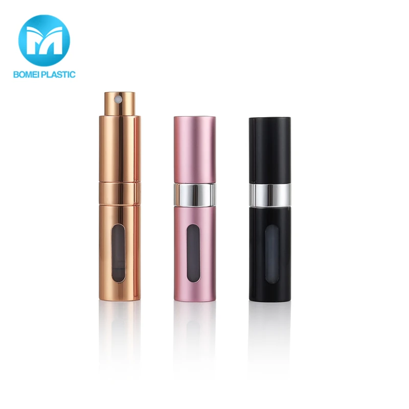 Luxury mini 5ml 8ml acrylic refillable aluminum rose gold perfume spray container perfume bottles