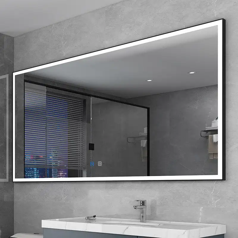 Large Bathroom Makeup Rectangle Led Mirror Led Lighted Cosmetic Mirror With Led Lights Magnifier
