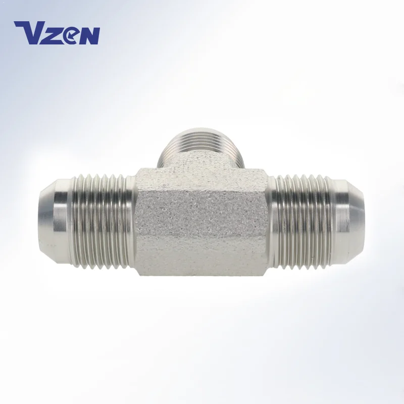 Chinese Brand 2603 Series Carbon Stainless Steel Male JIC 37 deg Flare Tee Fitting Adapters Forged Hydraulic Hose Fittings