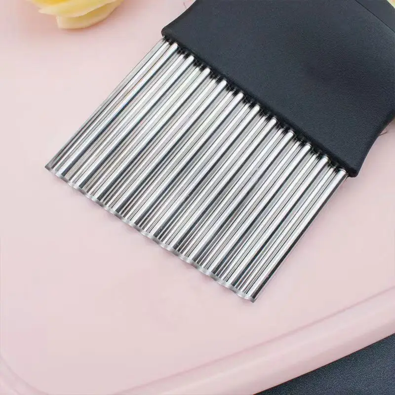 Wholesale Stainless Steel Manual Vegetable Chopper Potato Cutter Metal PP Blade Kitchen Accessories Tool Handle Design