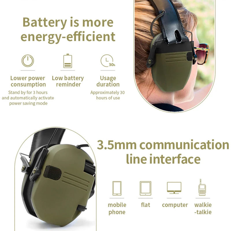 Honeywell Professional Electronics ABS Tactical Ear Muffs Compression Noise Cancelling Shooting Headset Earmuff Accessory