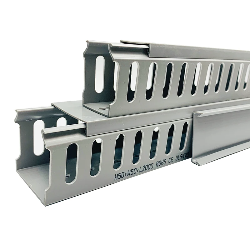 WBO wire Slot 60*35 silver pvc conduit pipe Channels Rohs Wide Close Slot Wiring Duct