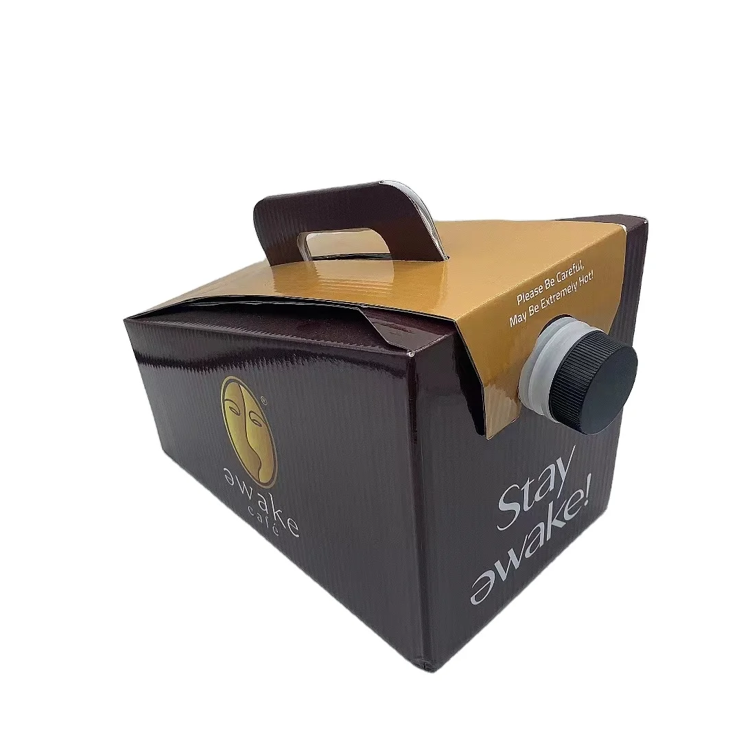 custom Logo print 1L 2L 3L 5L 10L disposable coffee drink wine BIB bag in box dispenser coffee to go Take-Out aseptic bag in box