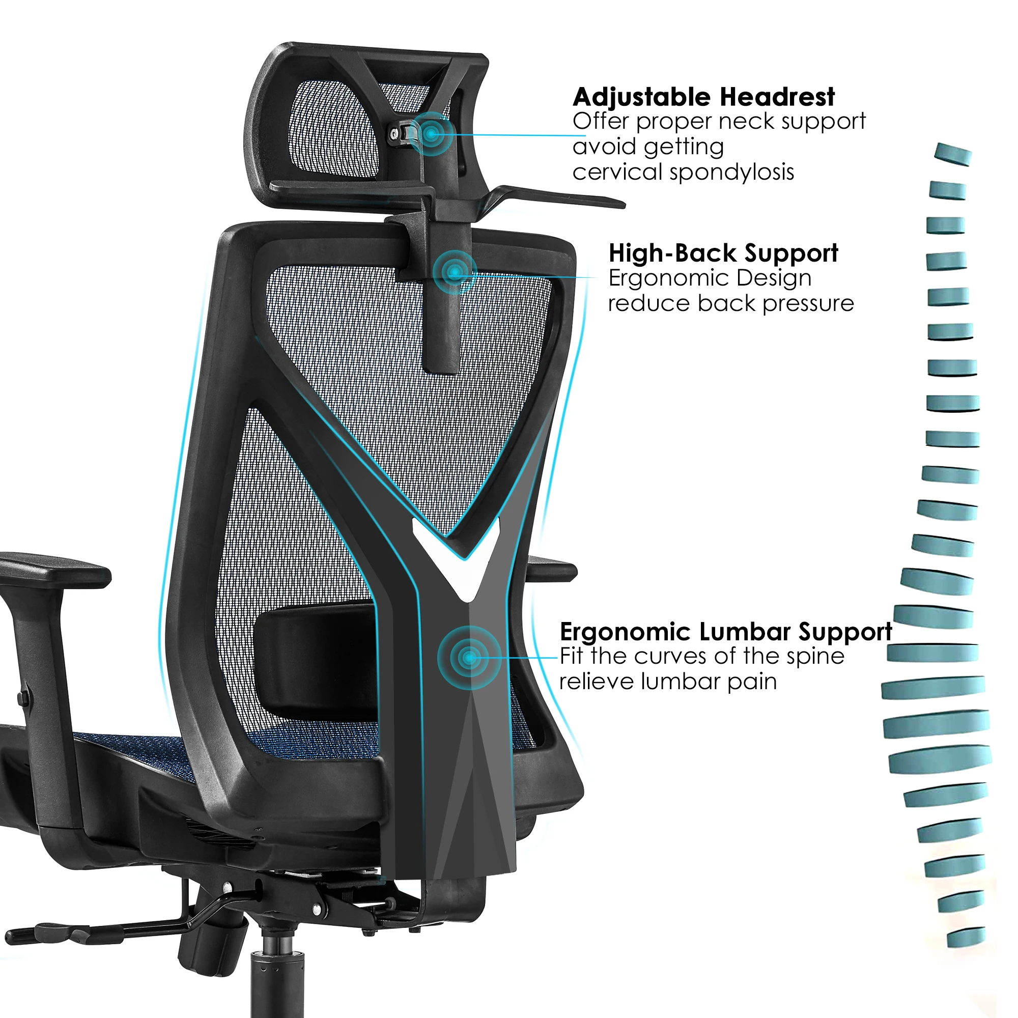 New Arrival Comfortable Ergonomic Chair High Back for Office Swivel Chairs