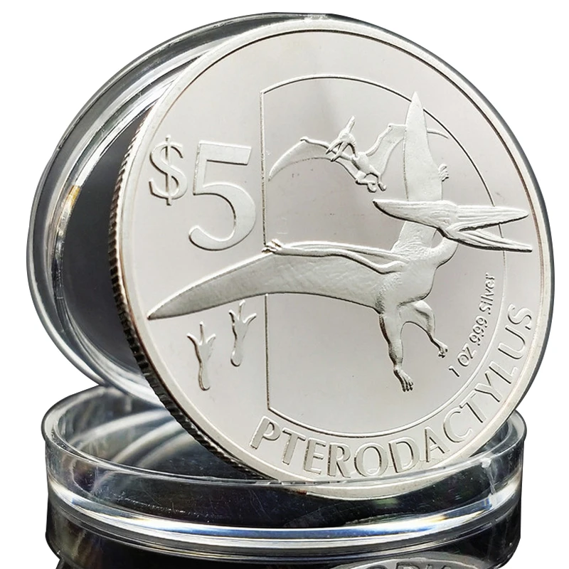 Республика Сьерра-Леоне 2015 металла животных монеты позолоченный с серебряным покрытием 3D птеродактиль памятные монеты