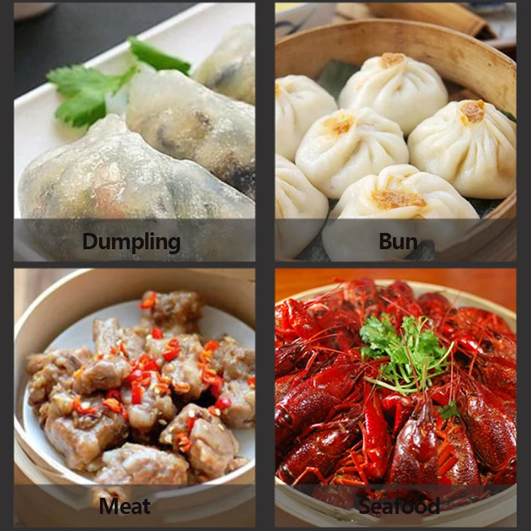 Lecon Restaurant Equipment Electric Steamers Cooker Stainless Steel Food Display Steamer 2/4/6/8 Steaming Holes