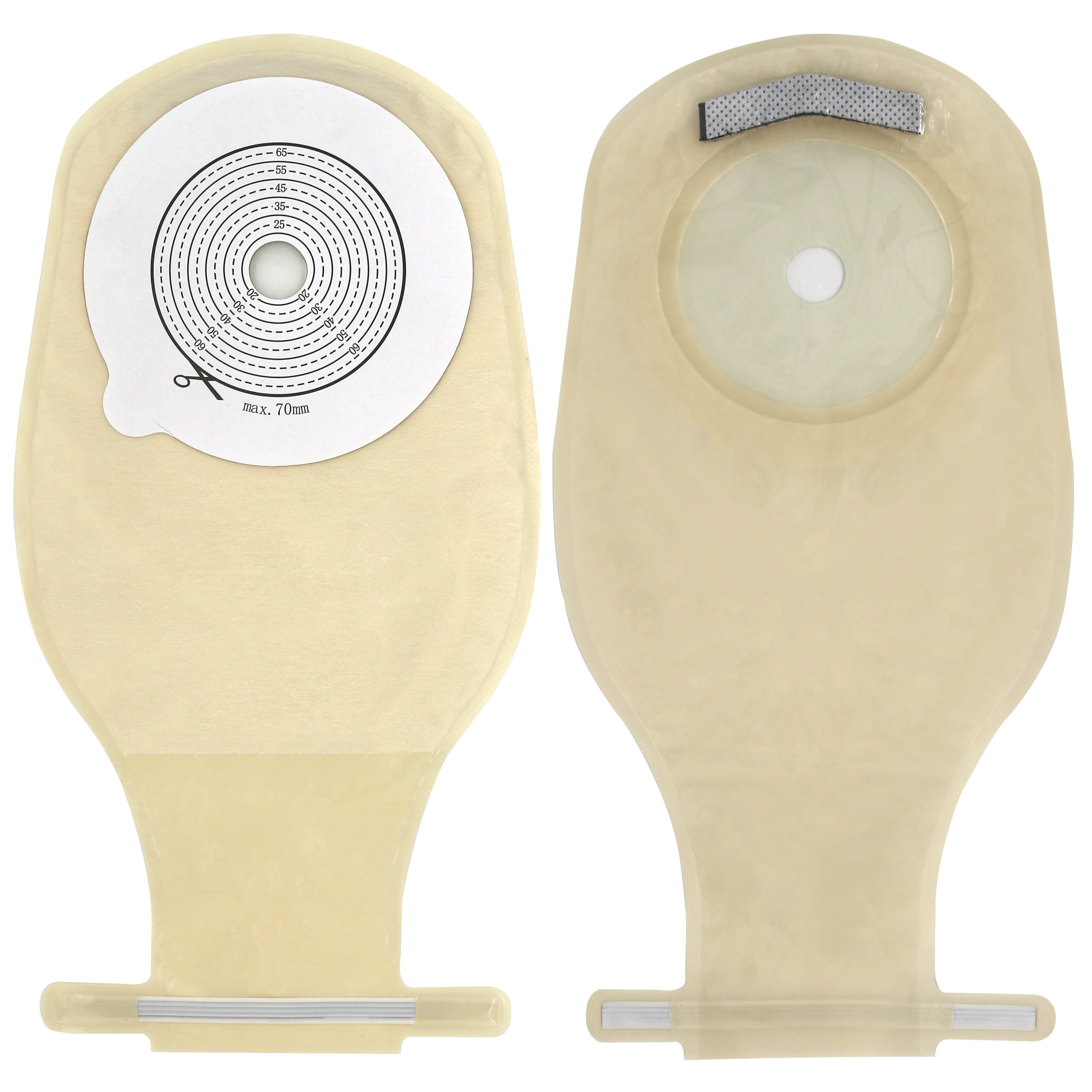 flange 70mm One-time Y1169 breathable firm leakage-proof EVOH Skin color twist tie one-piece stoma bag