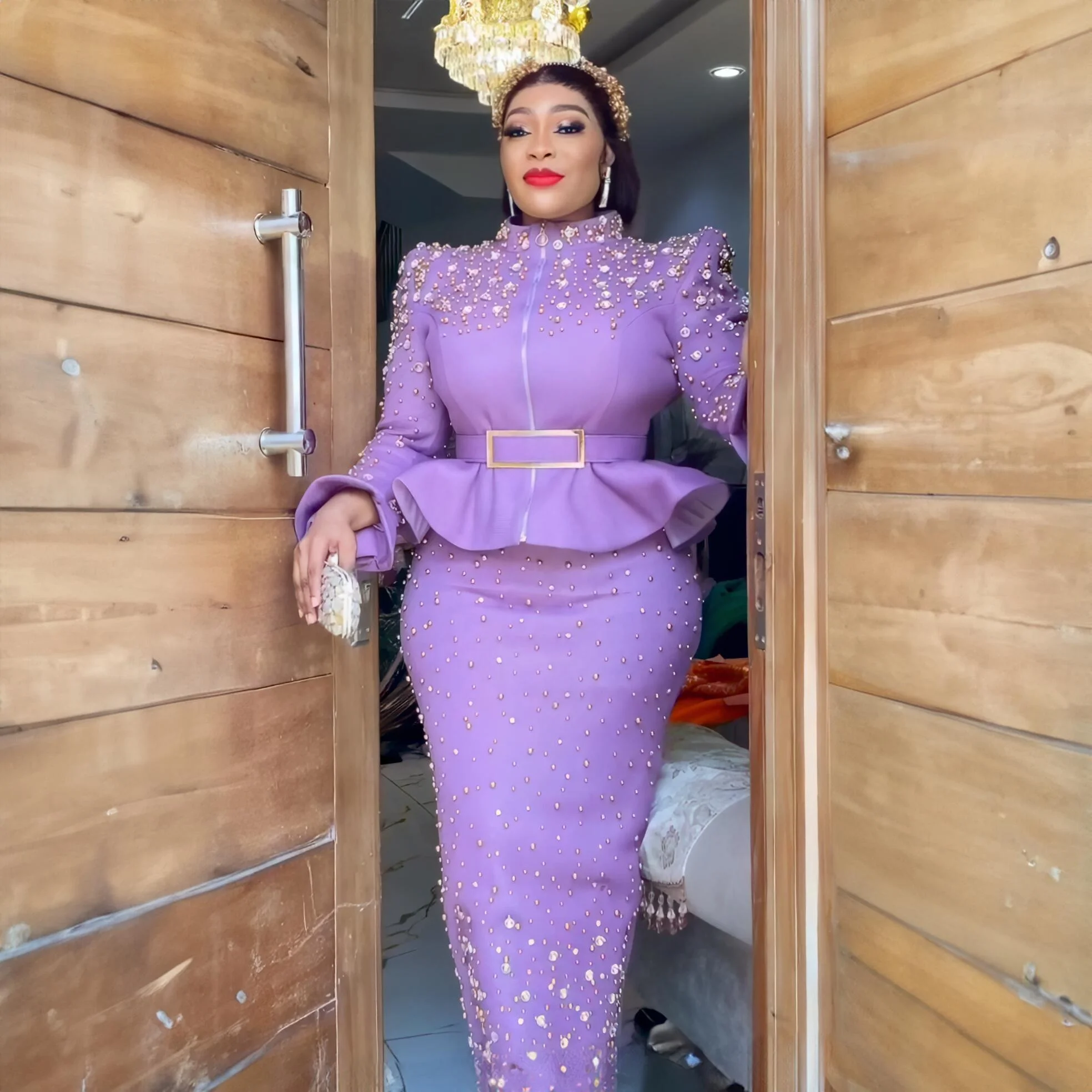 New Design africa clothing Turkish Design african women dress Luxurious Rhine Stone african dresses for women clothing