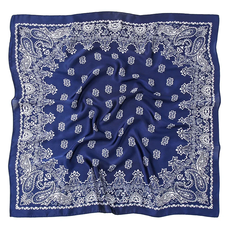 Bulk Wholesale 70x70cm Soft Silk Bandanas Custom Paisley Prints Women Satin Scarf