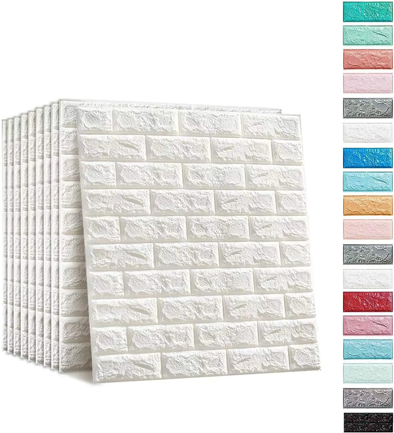 
10pcs package 3d tile brick foam wall stickers self-adhesive live room waterproof wallpaper on the wall 