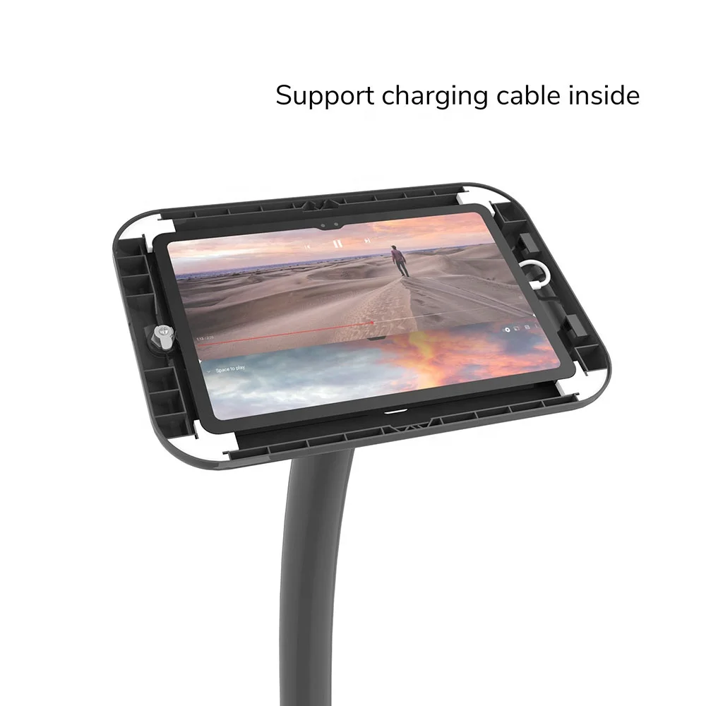 Anti Theft Slim Stand For Lenovo Tablet Auto Shows Cafe Stores Lockable Enclosure Holder Metal Floor Stand Heavy Base