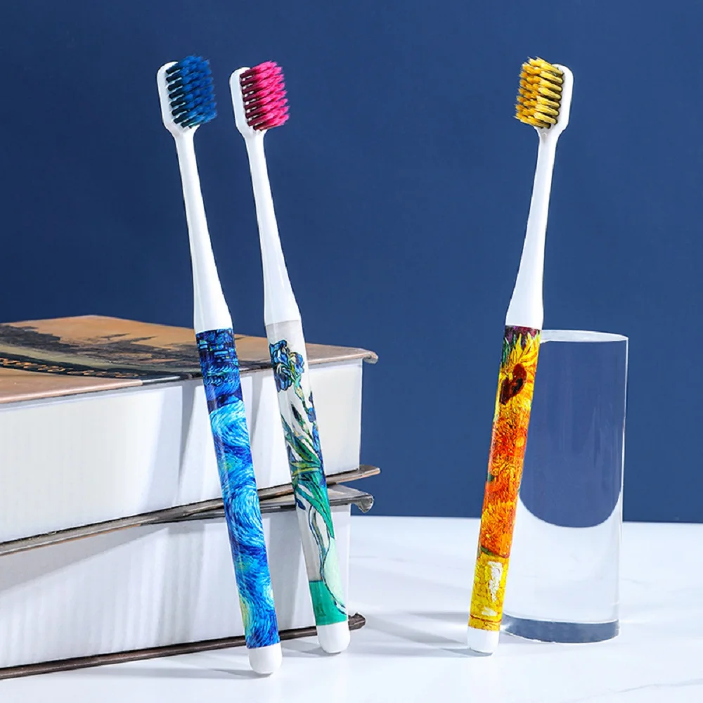 Van Gogh Starry Night PBT soft bristles personalized toothbrush set