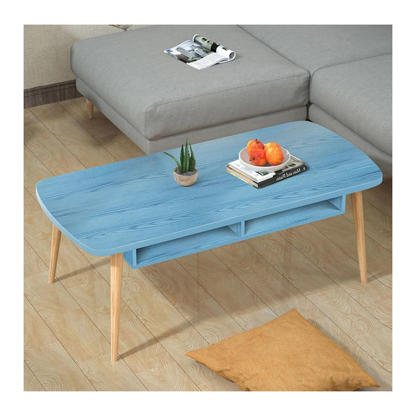living room large arc angle top wooden coffee table with storage drawer