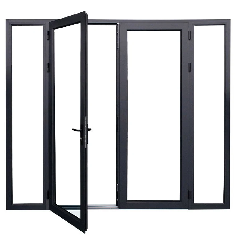 Exterior Aluminium Hinged Patio Doors / Casement Doors External Aluminum Glazed Front Doors
