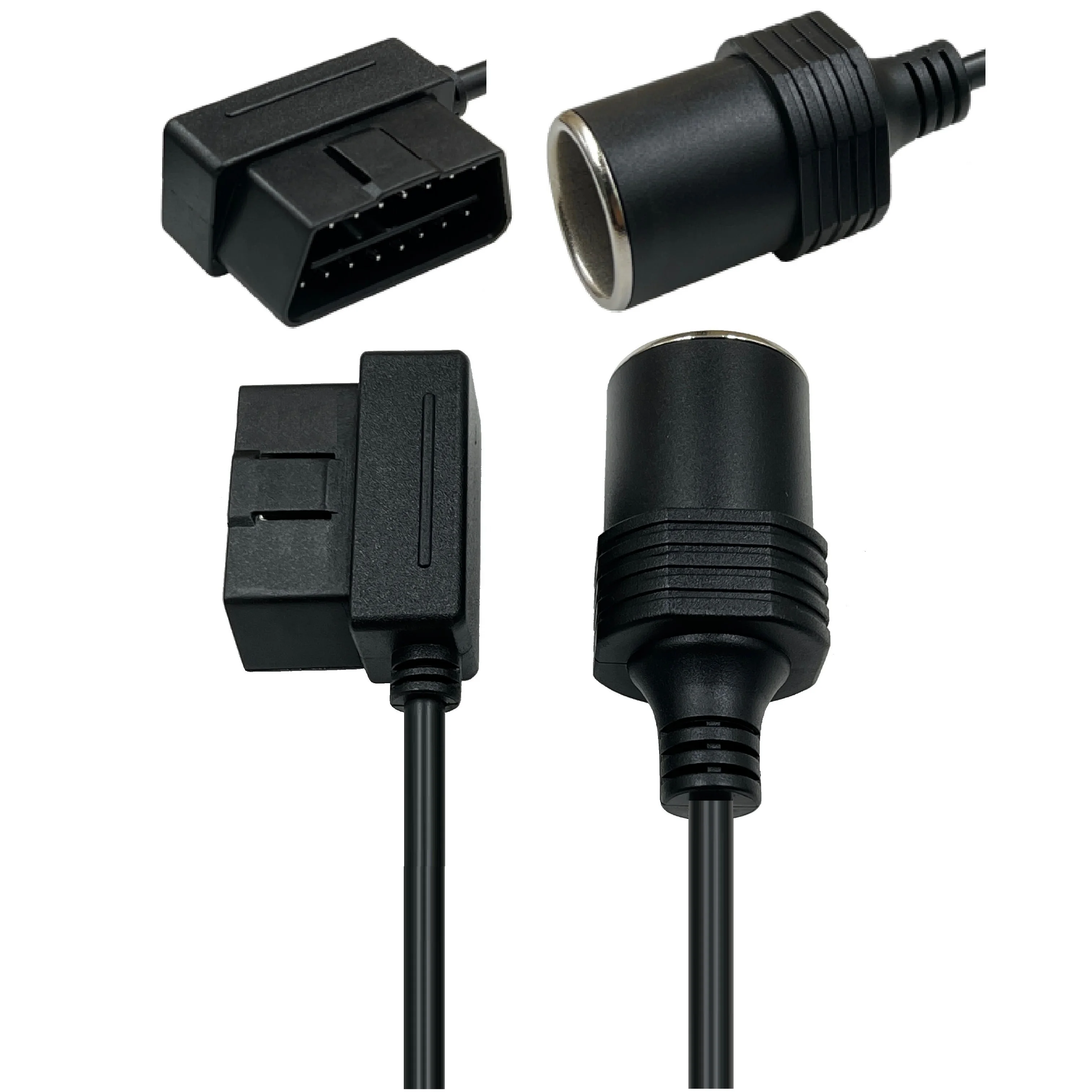 AOTAI Universal OBD2 Diagnostic Tool Right angle OBD to Car Cigarette Lighter  Female 16 Pin Socket Power Adapter