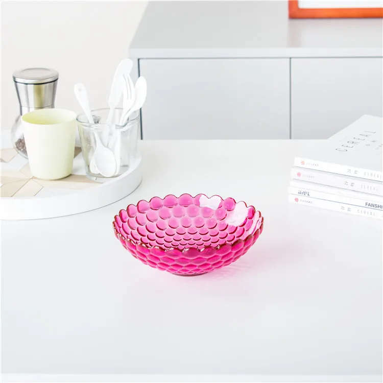 
High quality eco-friendly home hotel used multi-colored round deep fruit plastic plate for gift 