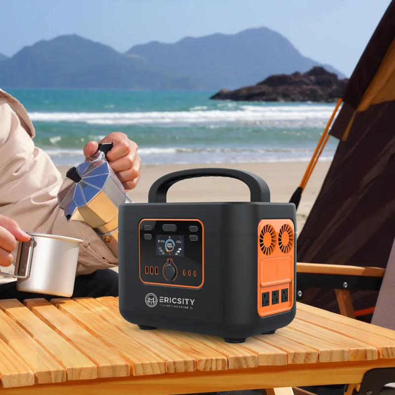 Ericsity 110V 220V Lithium Battery Off Grid Portable Solar Generator 700W 1200W  Portable power station