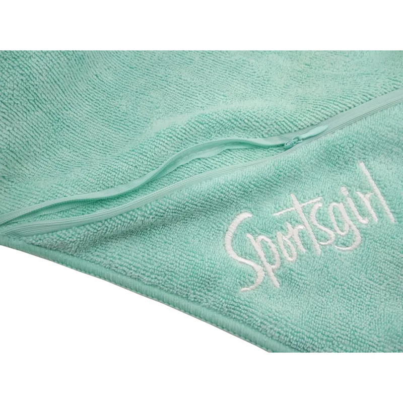 Китайская фабрика, спортивное полотенце из микрофибры с логотипом на заказ, полотенце для спортзала с карманом на молнии