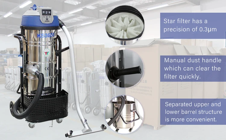KS3600 Best Sale Vacuum with Star Filter cleaning Heavy Duty Industrial Vacuum Cleaner