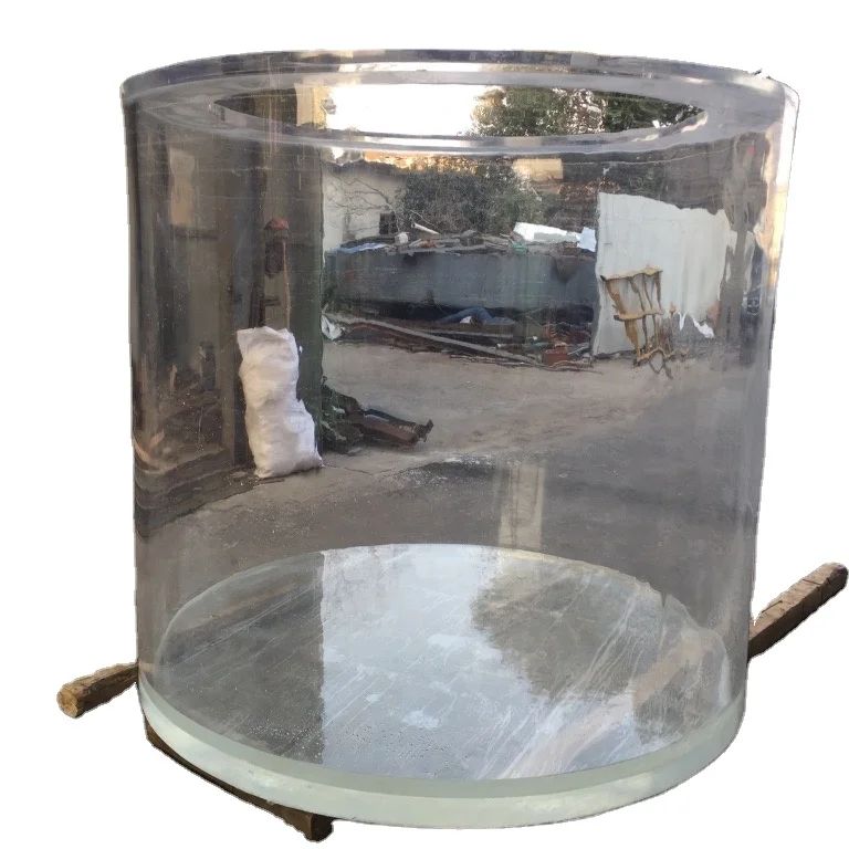 Factory Direct Modern style transparent acrylic cylindrical aquarium Elegant cylindrical large acrylic aquarium