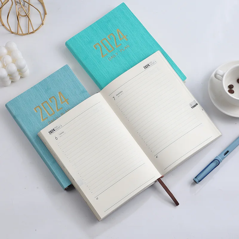 In-Stock 2024 English A5 Daily Planner Notebook with 365 Days Time Management and Calendar
