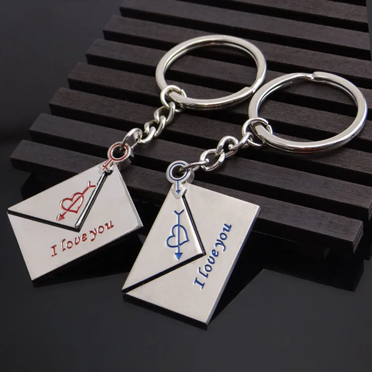 Letter Love Forever Key Chain Fashion Simple Metal Splicing Love Couple Keychain Key Ring