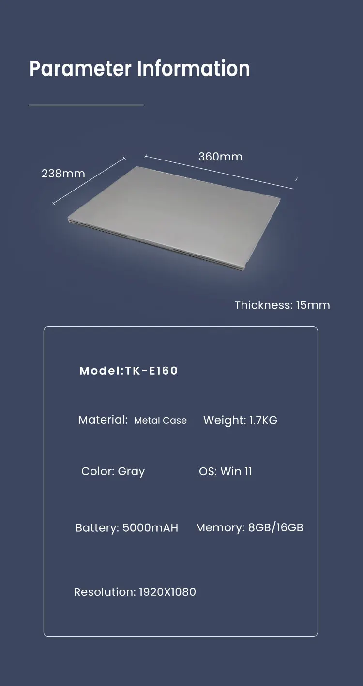 Trending products 2023 new arrivals laptops E160 8+128 GB i5 CPU Support ODM&OEM Notebook for office studying