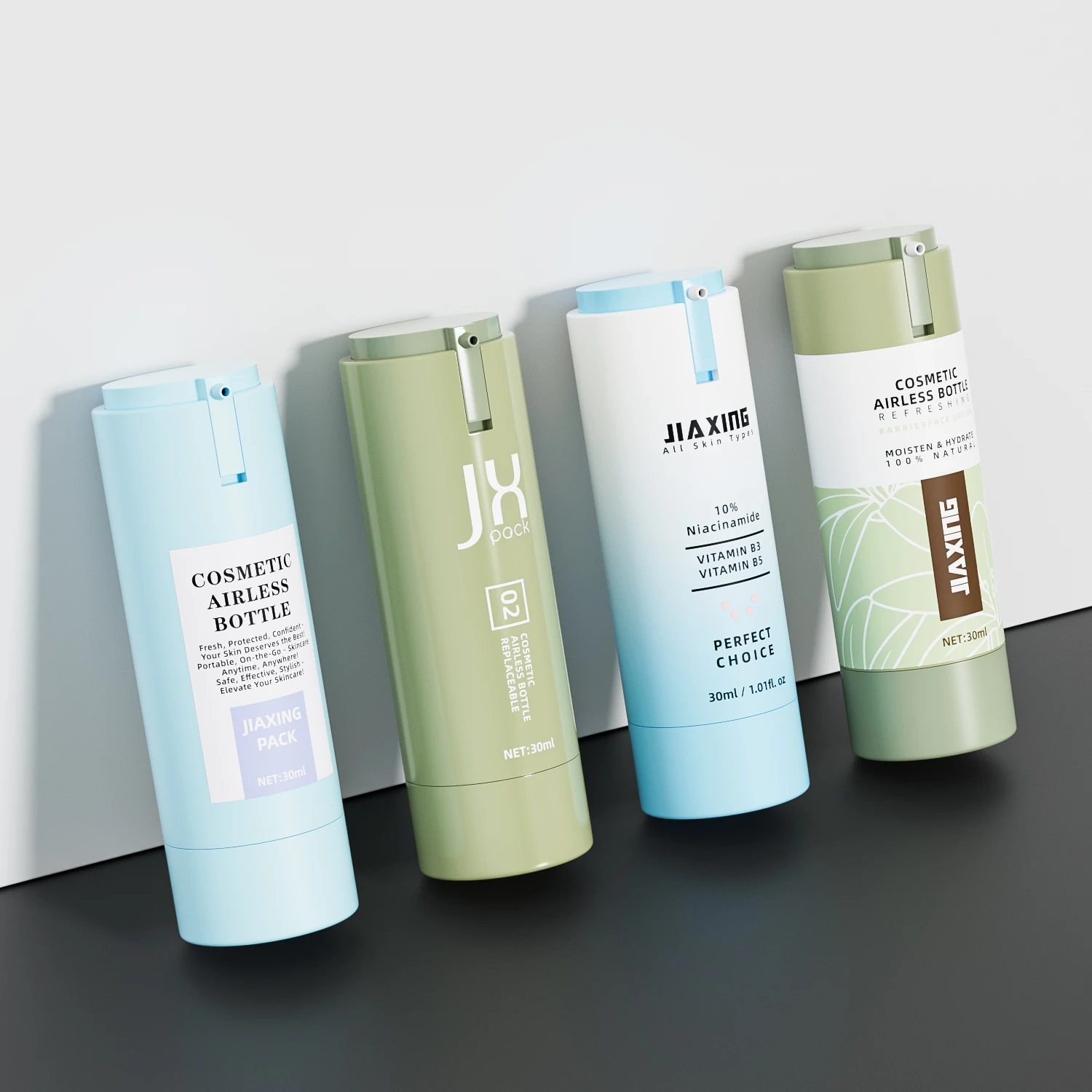 Replaceable ustainable eco-friendly durable Twist Up skin care lotion cosmetic Airless Bottle with Replaceable Inner Tube