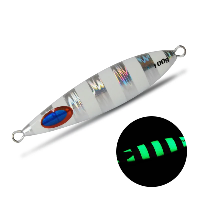 Jigging 100g 150g 200g Saltwater Fishing Jigbaits Shore Casting Slow Pitch Jig Metal Jigging Lure For Tuna Sea Bass