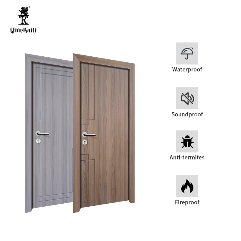 Customized Size And Design Modern WPC Skin Interior Doors For Houses With Frame