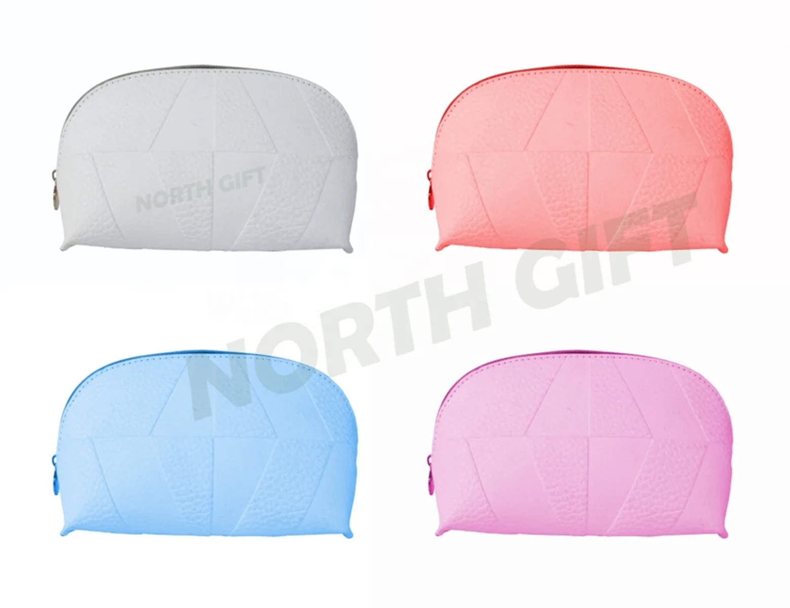 2023 Large Waterproof White PU Cosmetic Pouch Cute Travel Makeup Bag With OEM LOGO Printing