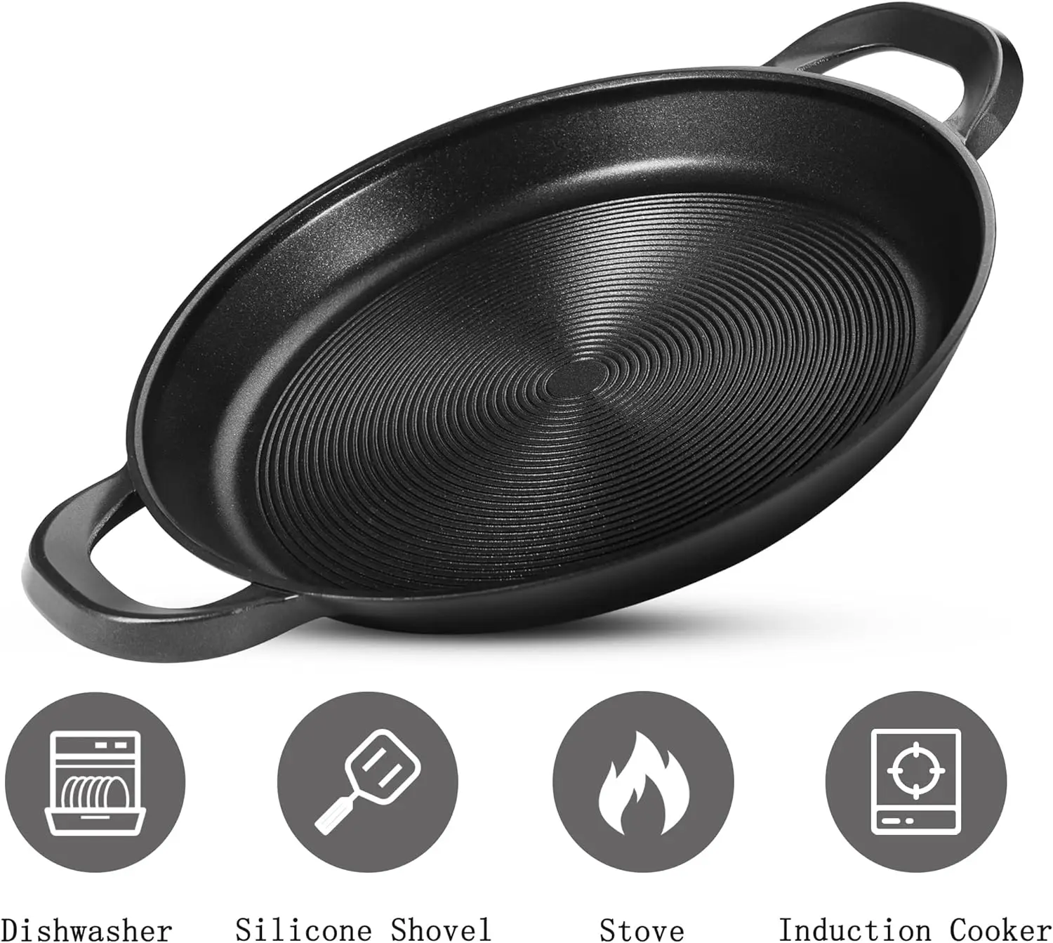 Cast Iron Griddle Roasting Grill Pan Outdoor Bbq Skillet Griddle Pan Barbecue Nonstick Lid Griddles & Grill Pans For Stove Top