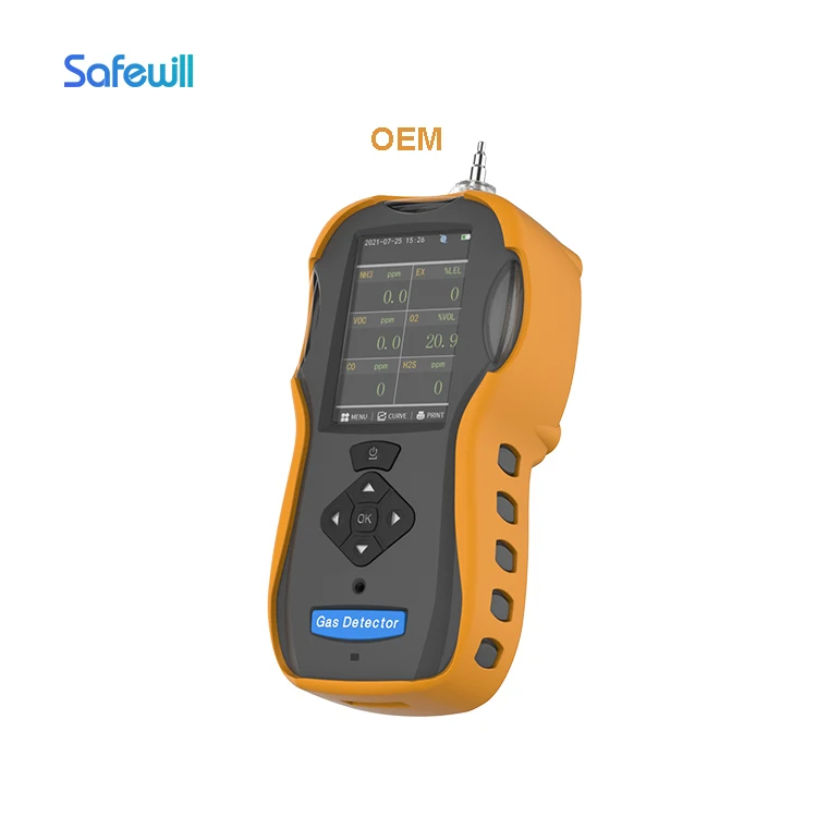 Портативный Многофункциональный Газовый Детектор safewiler H2S CO CO2 CH4 NH3 калибровочное оборудование аммиака с насосом ES60A детектор газа VOC