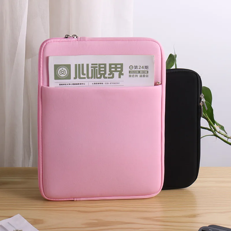 Wholesale Price Custom Logo Two Zip Multi Layer Stitched Pockets Solid Color Minimalist Laptop Bags Covers For Women Men