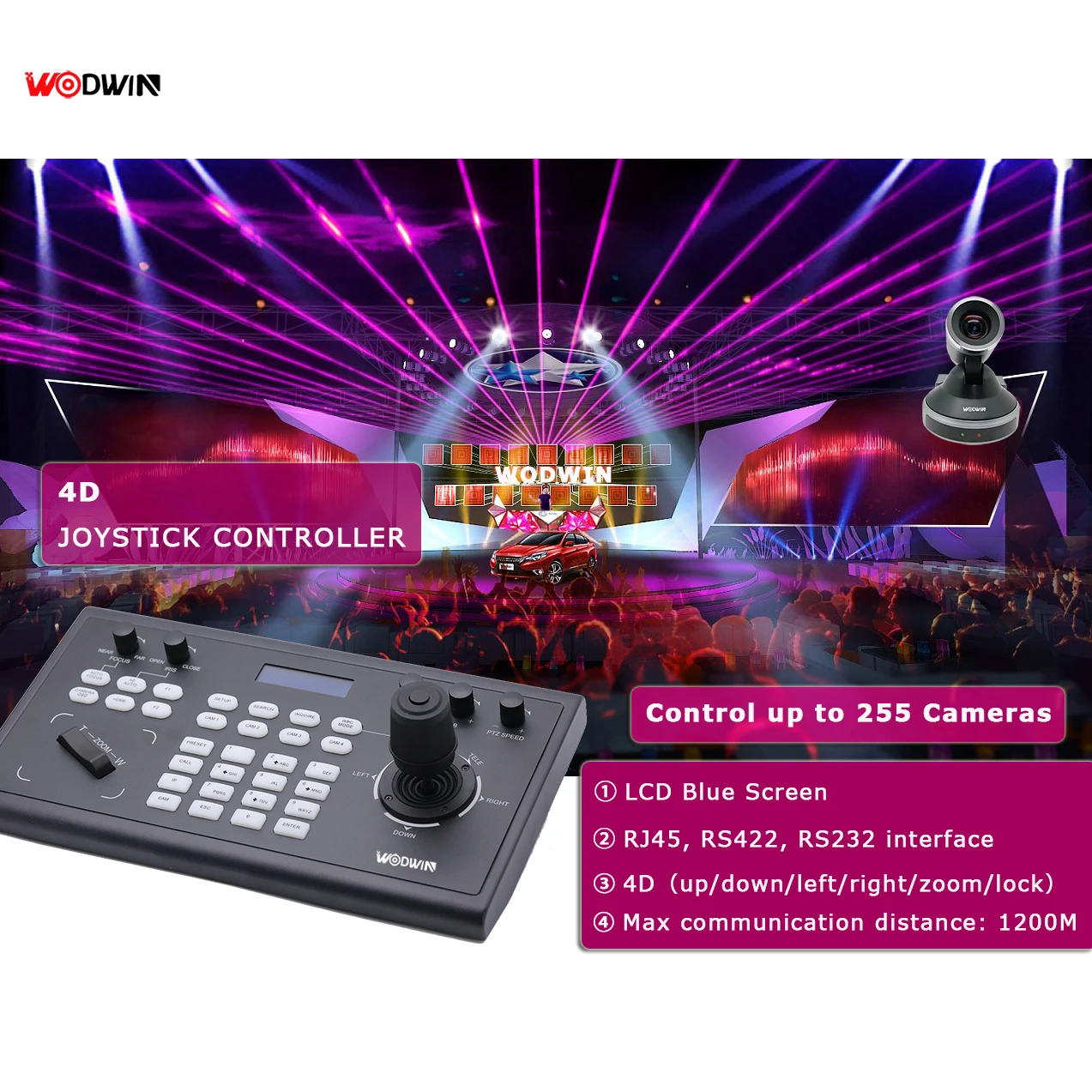 WODWIN video conference camera system equipment 20x zoom PTZ camera keyboard joystick controller video conference system