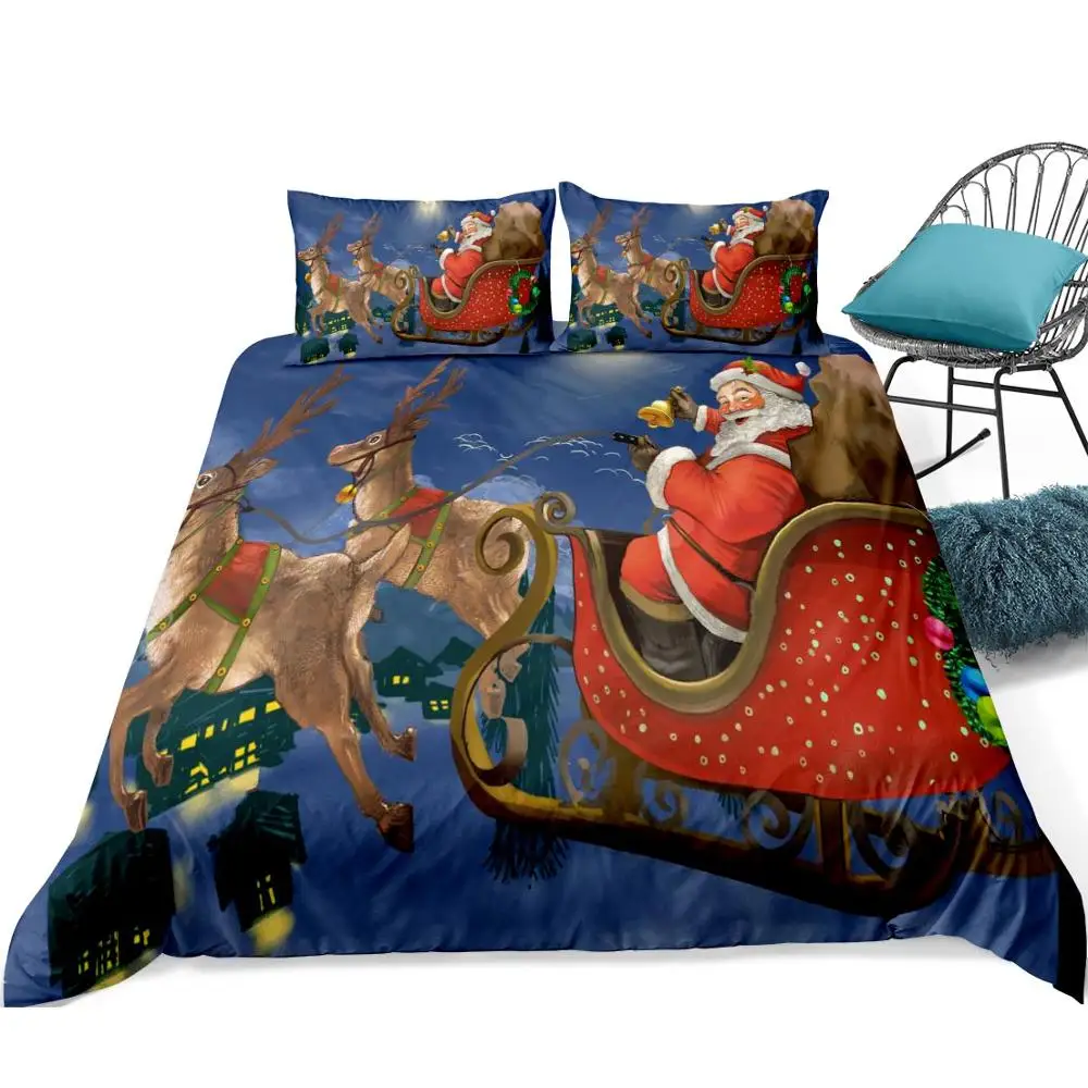 Customized 3D Printed Twin Queen King Bedding Sets Soft Microfiber Polyester Christmas Home Duvet Cover