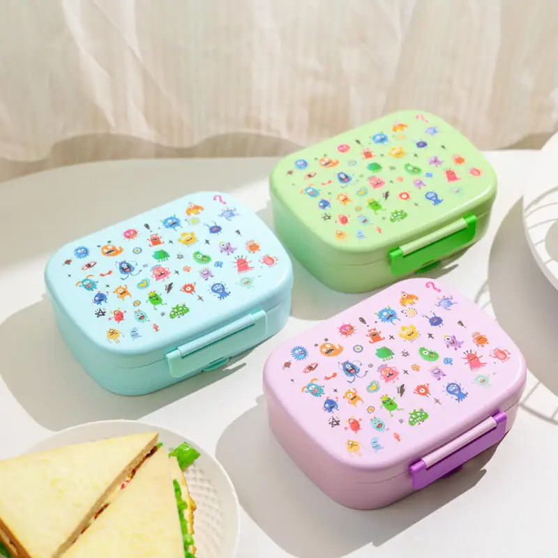 ODM Square Custom Leakproof BPA free kids Lunchbox Children School Bento Lunch Box With Plastic Water Bottle