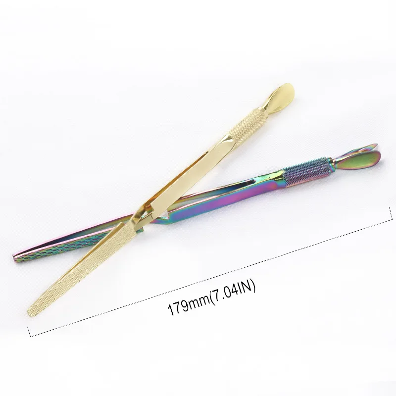 Nail Art Double-Headed Plastic Clip Crystal Nail Shaping Tweezers Stainless Steel Nail Polish Remover Glue To Push Dead Skin
