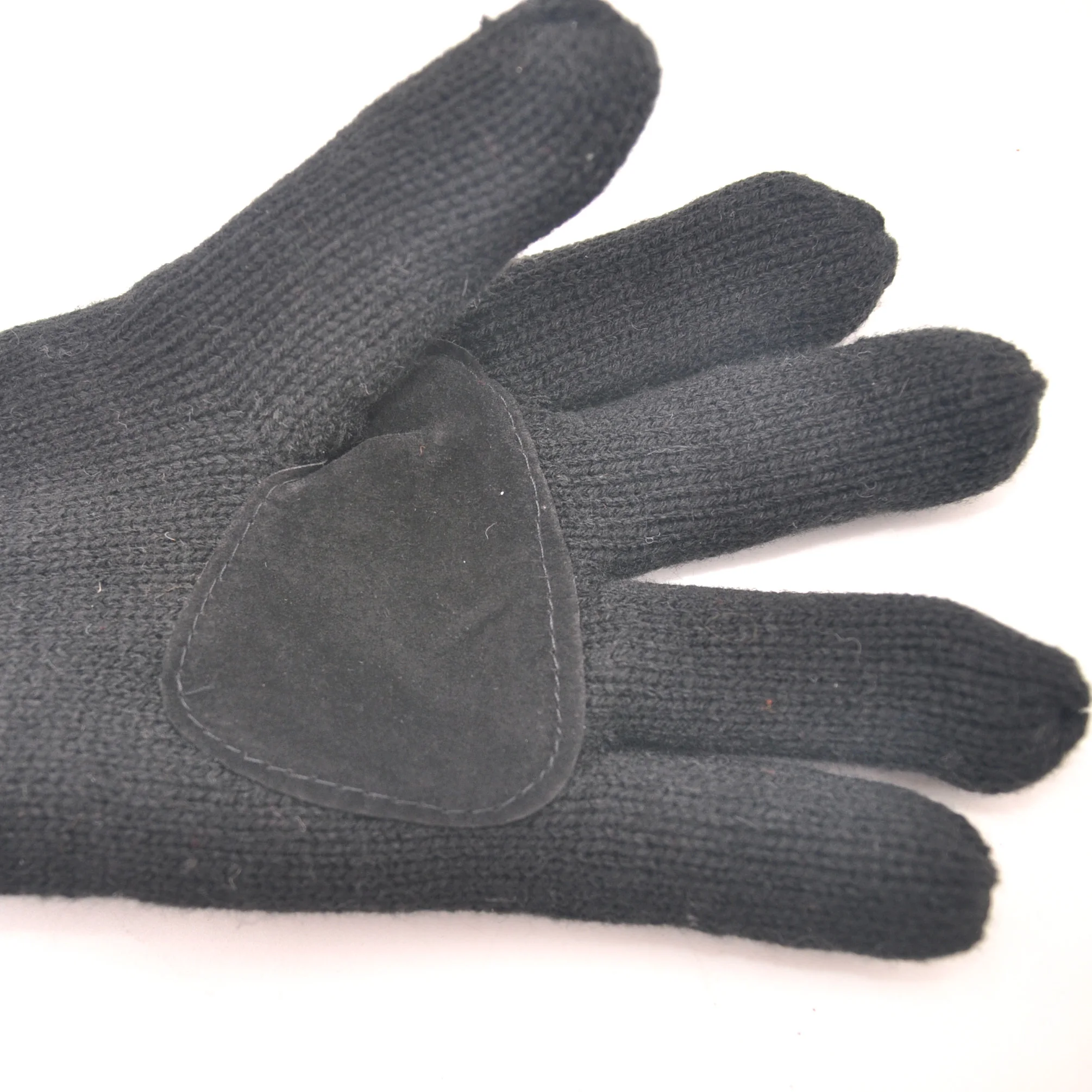 Thermal Cotton Lined Acrylic Winter Knitted Black Adult Men 3M Thinsualte  Men Leather Glove