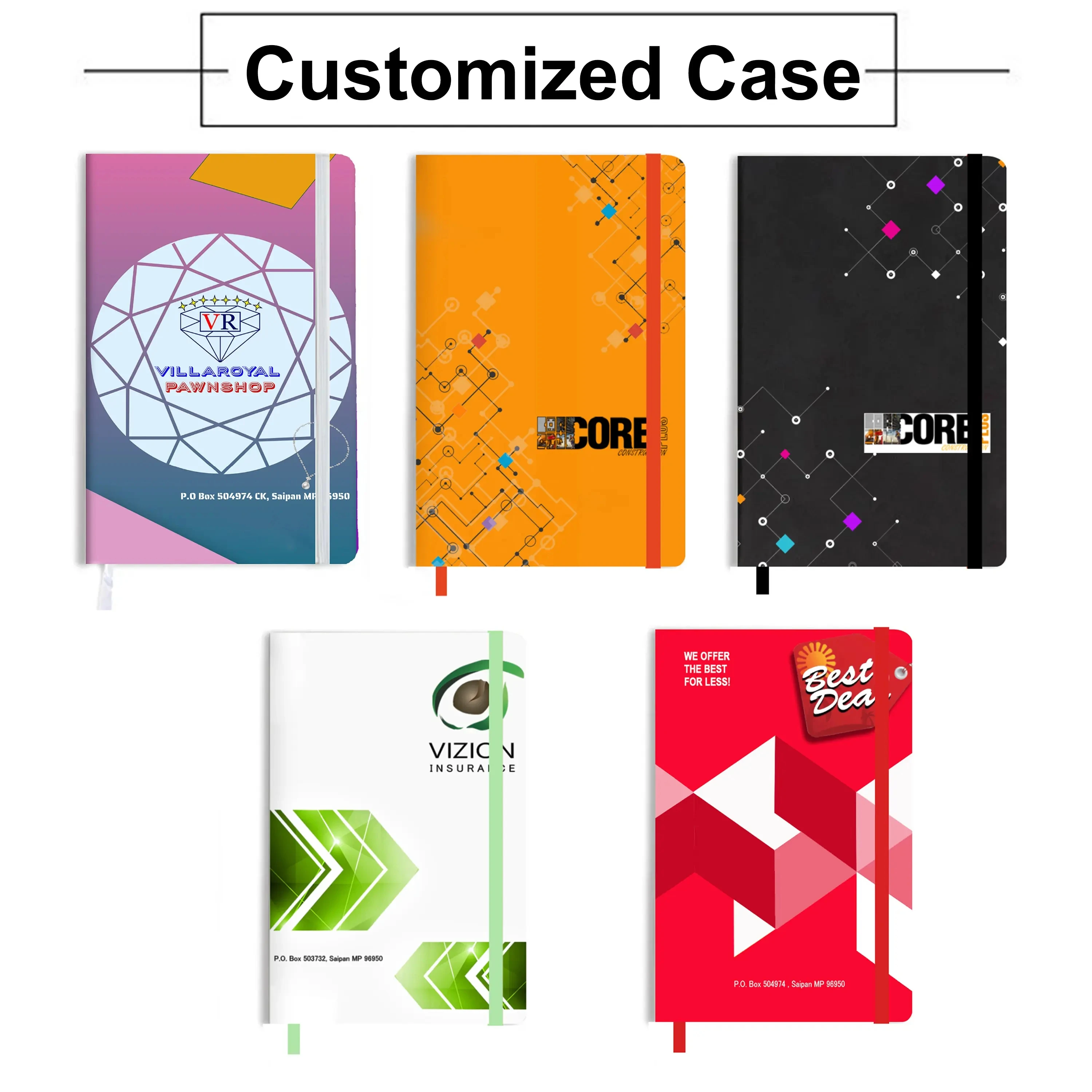 Wholesale Personalized A5 with Elastic Strap Hardcover Notebook Pu Leather Notebook Custom School Dairy Journal book