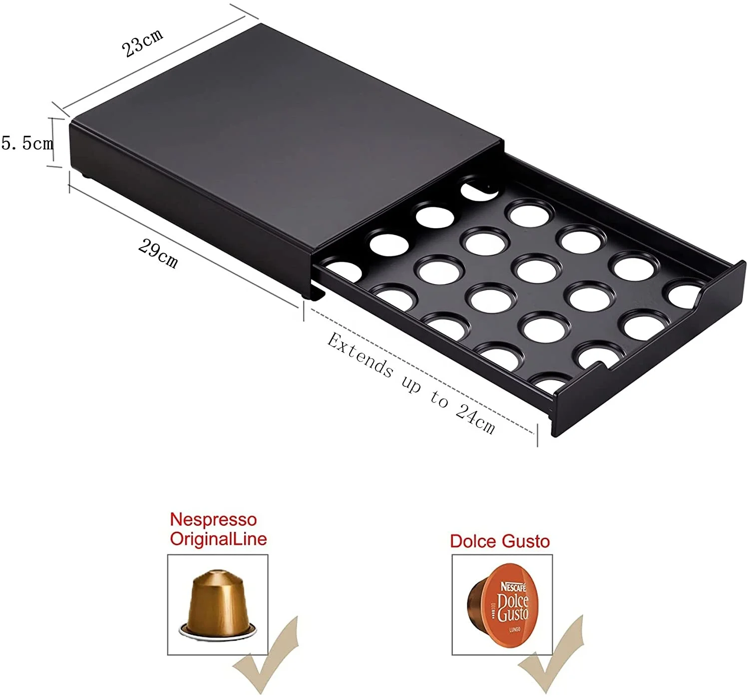 Wholesale Supply Home Black Metal Plate Dolce Gusto Coffee Capsule Drawer