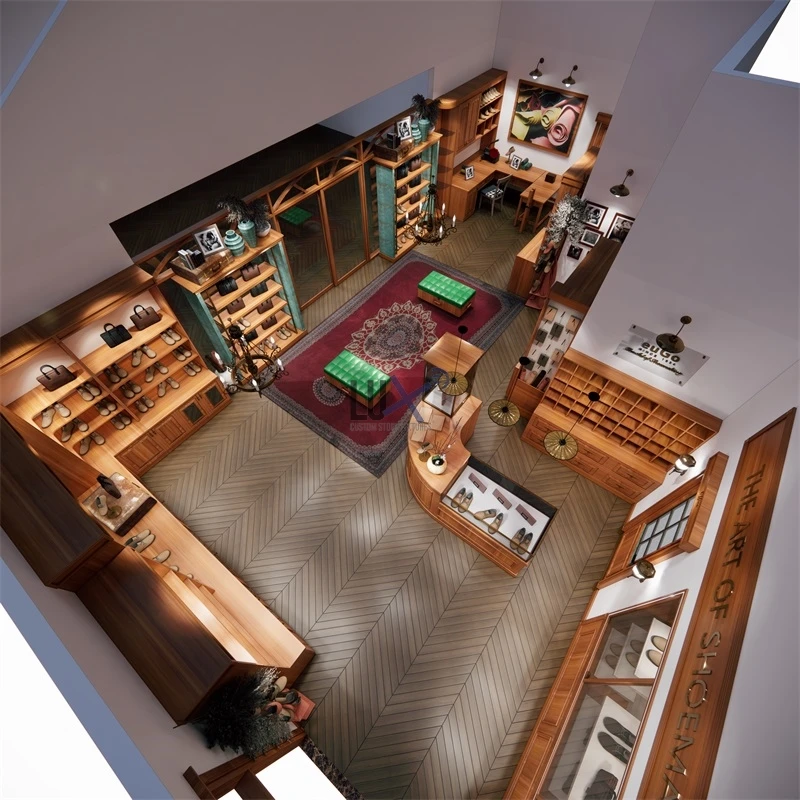 Роскошный дизайн уникальное украшение для обувного магазина витрина обуви на заказ Настольная деревянная