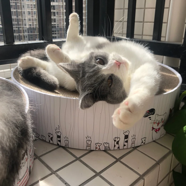 Круглая форма кошка кровать спальный игры для отдыха и когтеточки для кошек гофрированной Когтеточка для кошек нового дизайна